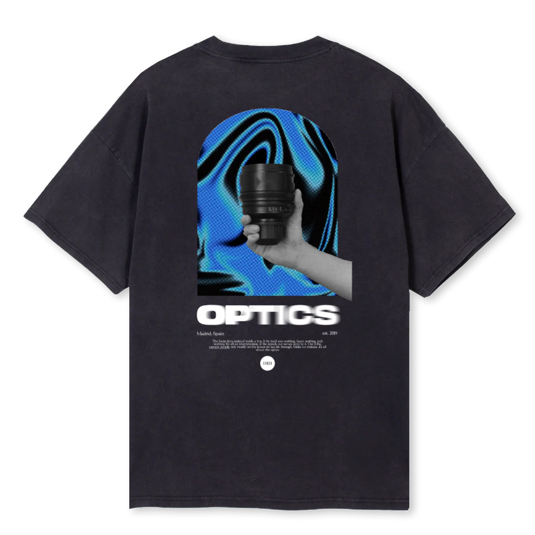 LENSO OPTICS B Vintage Black Oversized Tee. - Image 2