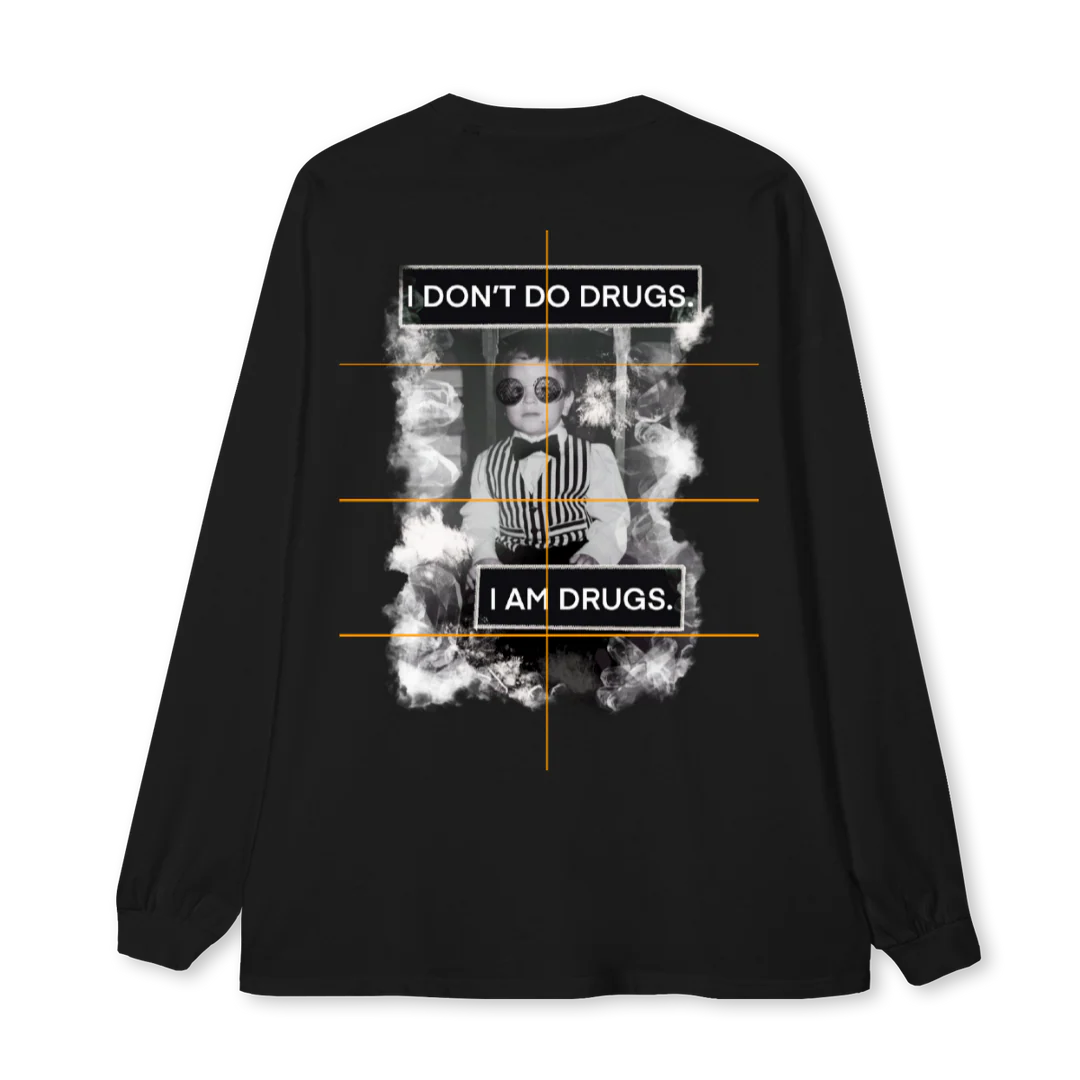 LEOLEONARDO Black Oversized LS Tee.