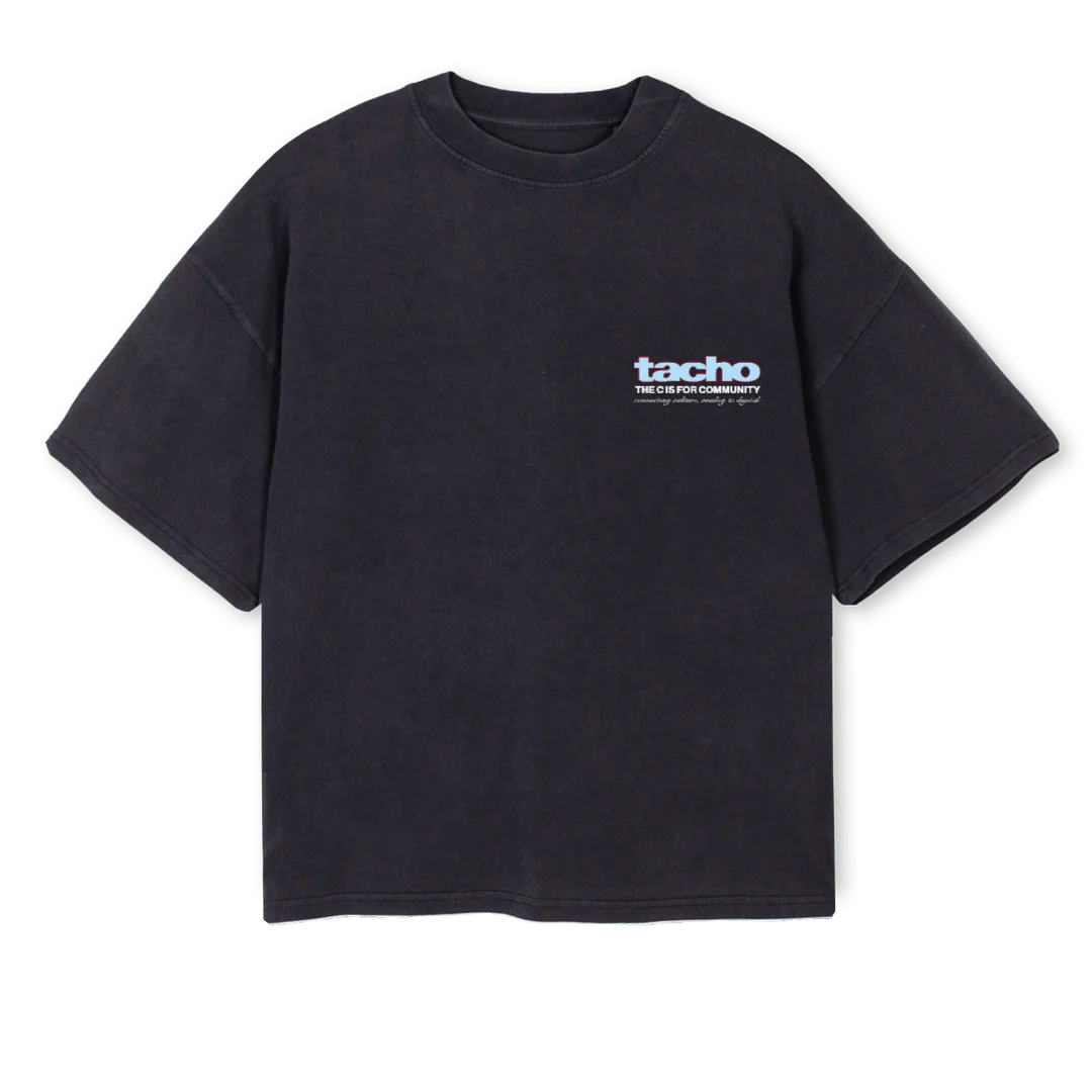 LEON Vintage Black Oversized Boxy Tee.