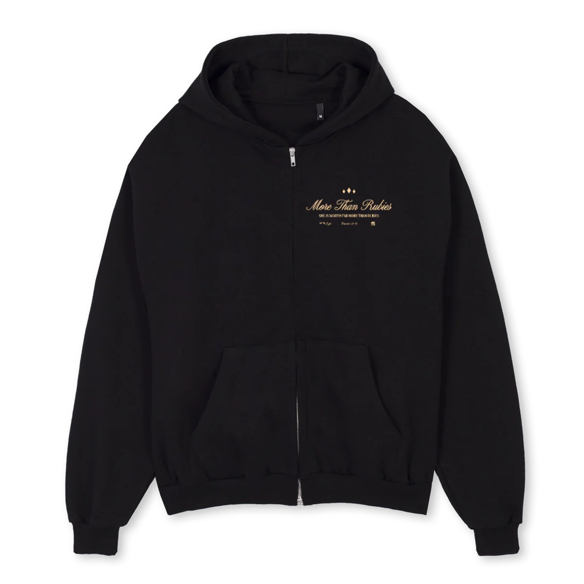 LEOSFHPV Black Oversized Zipped Hoodie.