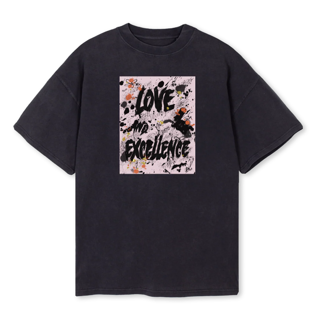 LERGTVBLKPNK_OST Vintage Black Oversized Tee.