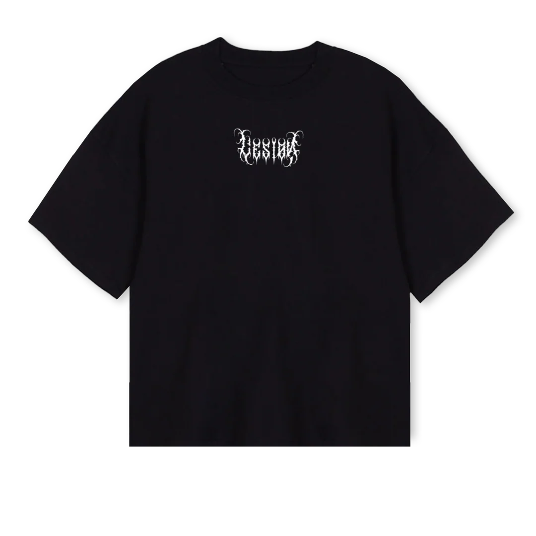 LESION Black Oversized Boxy Tee.