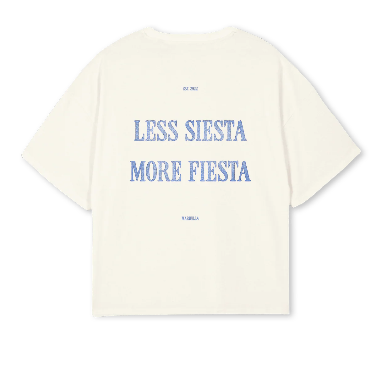 LESSSIESTAMOREFIESTA Cream Oversized Boxy Tee. - Image 2