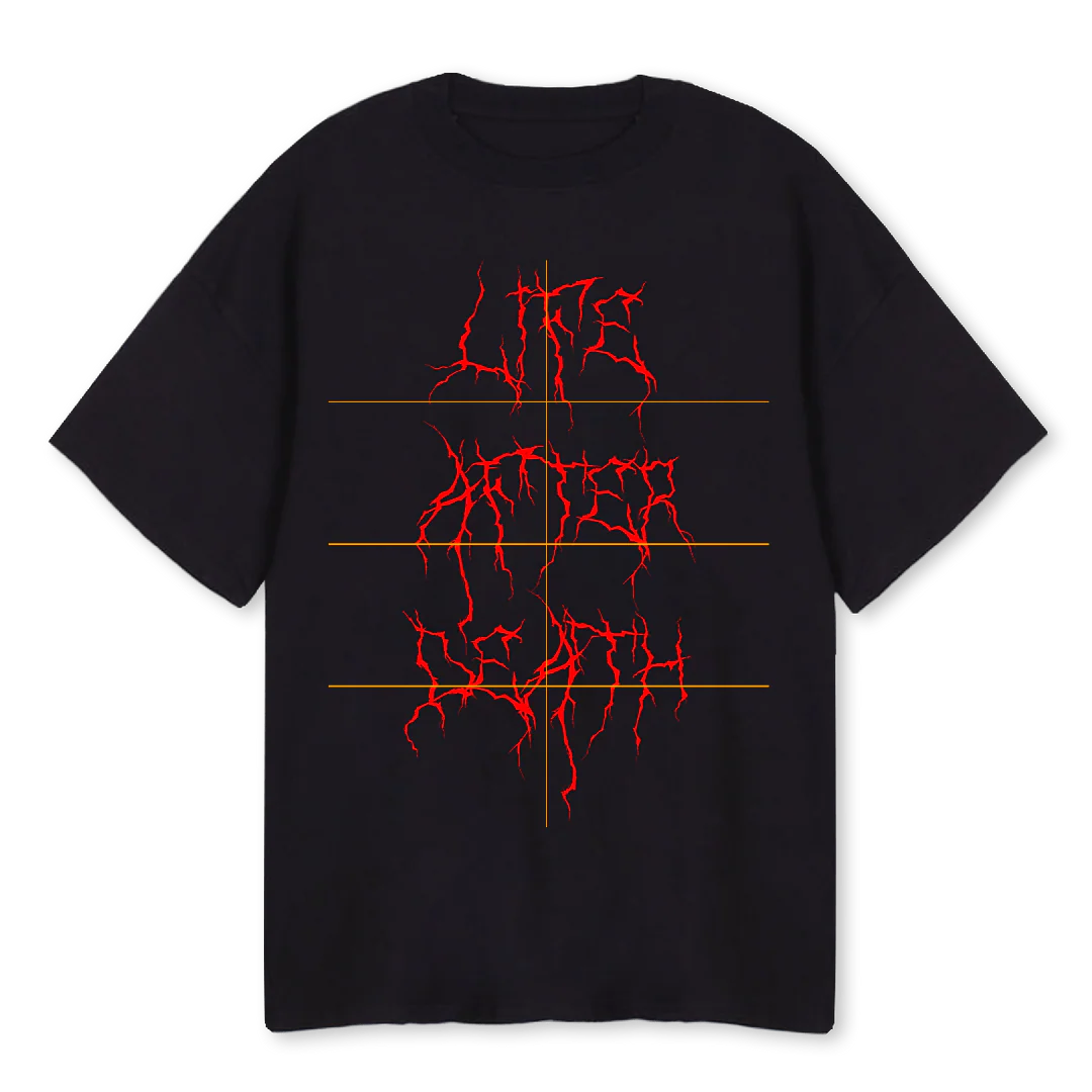 LIFE AFTER DEATH Black Oversized Tee.