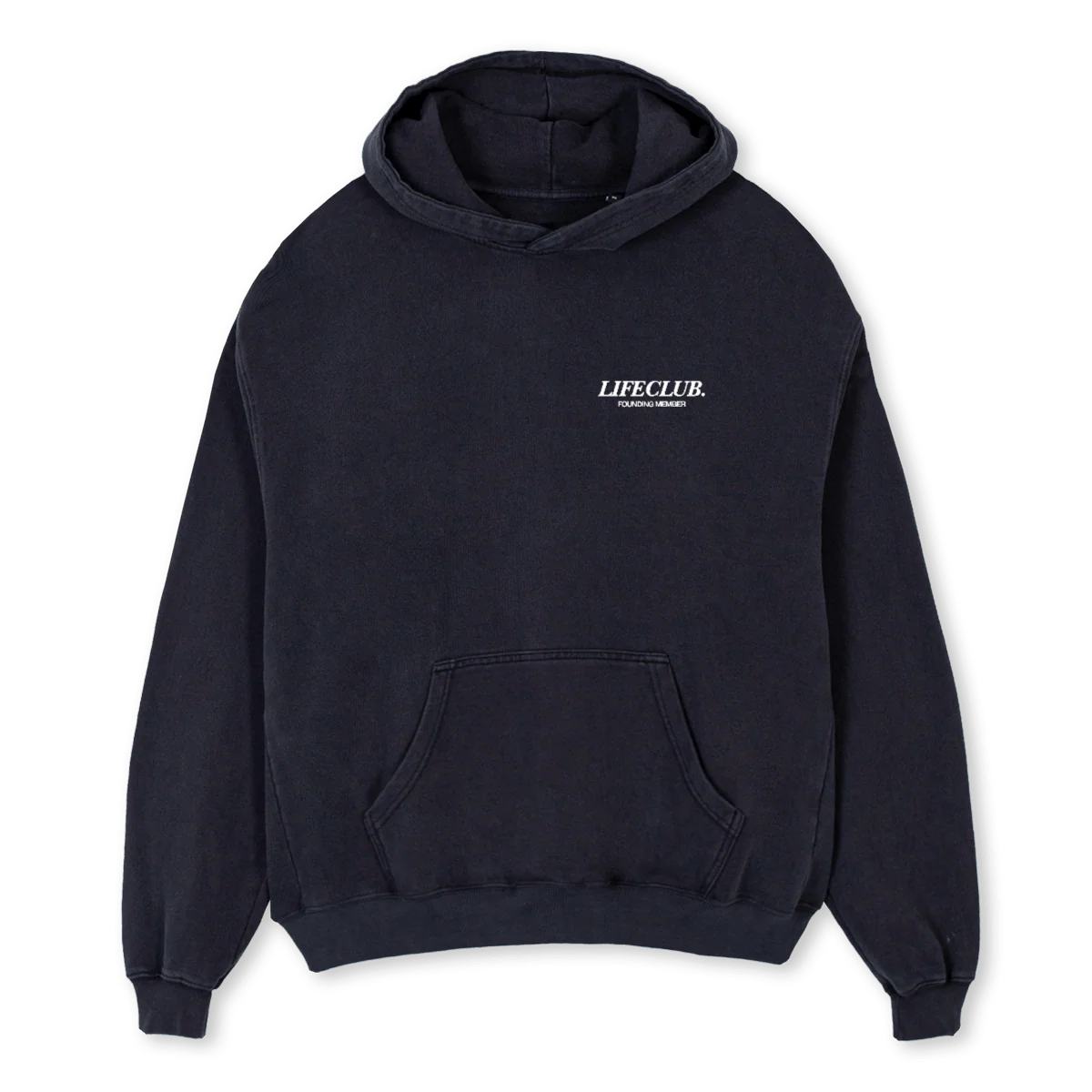 LIFECLUB DLT Vintage Black Oversized Hoodie.