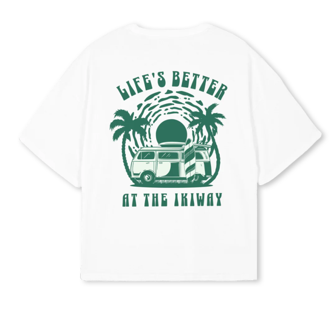 LIFESBTEE BOXOVGREEN White Oversized Boxy Tee. - Image 2