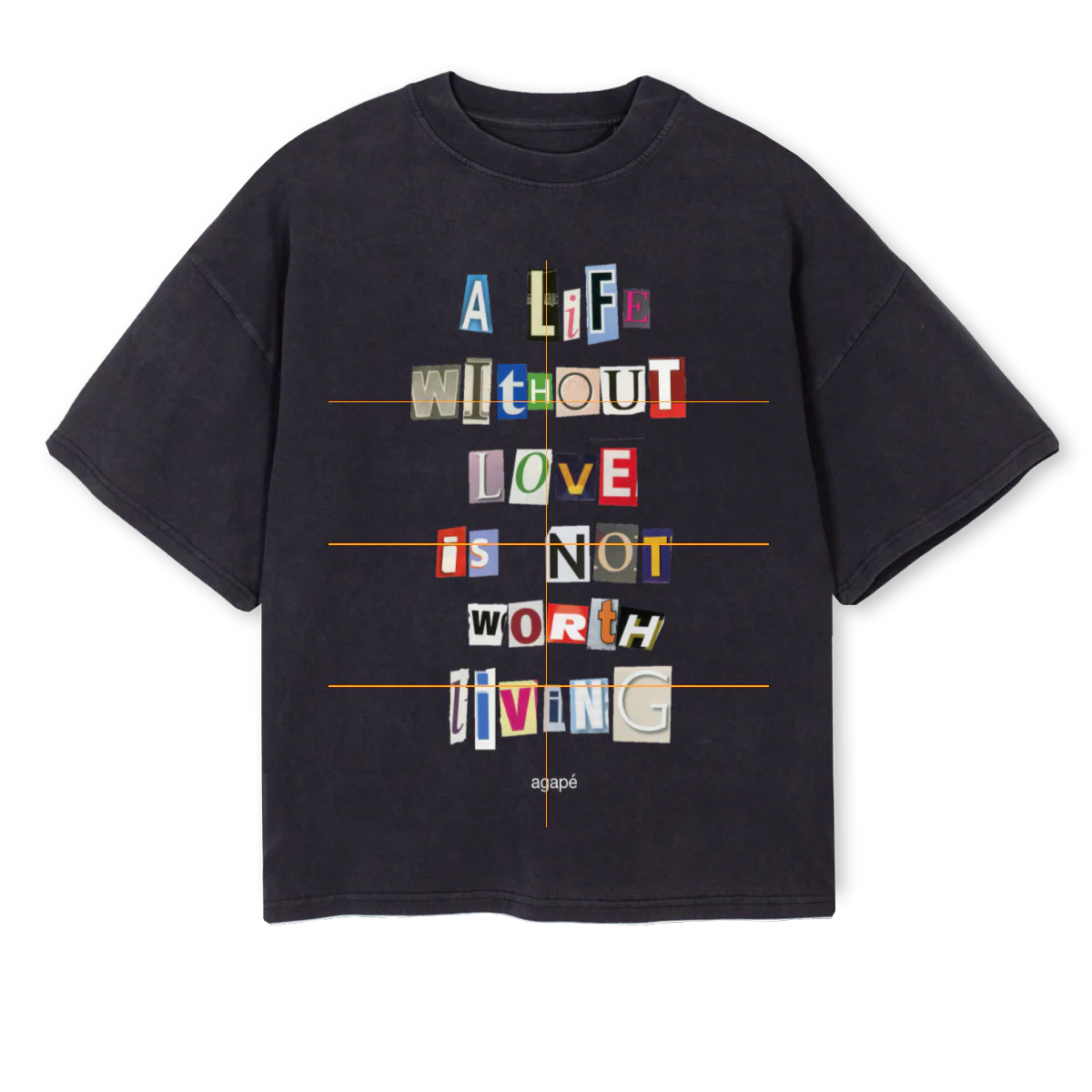 LIFETEEE Vintage Black Oversized Boxy Tee.