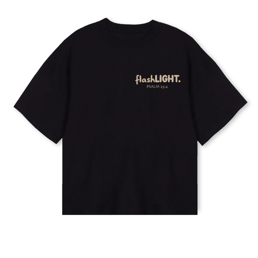 LIGHT Black Oversized Boxy Tee.