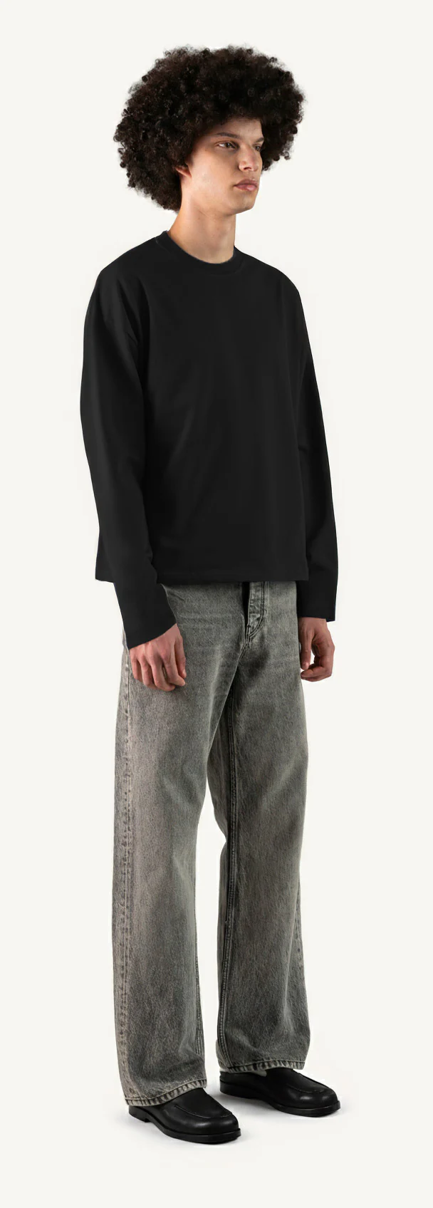 Black Oversized Boxy LS Tee. - Image 3