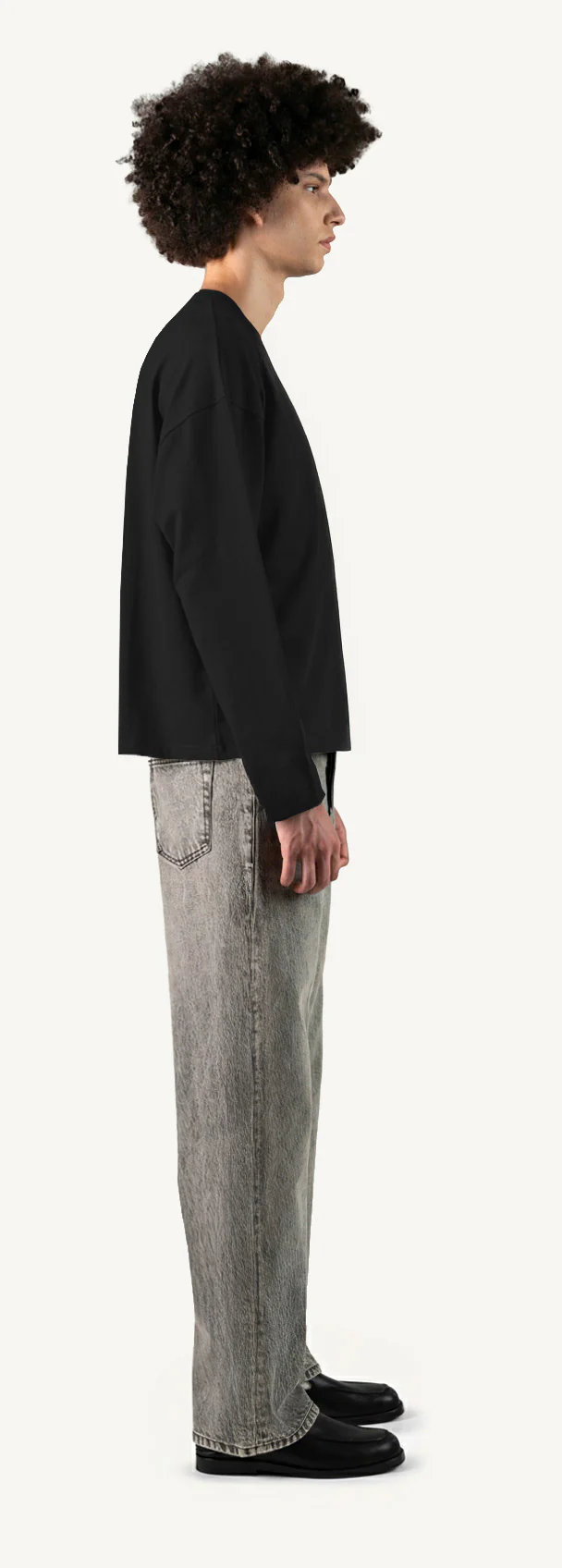 Black Oversized Boxy LS Tee. - Image 4