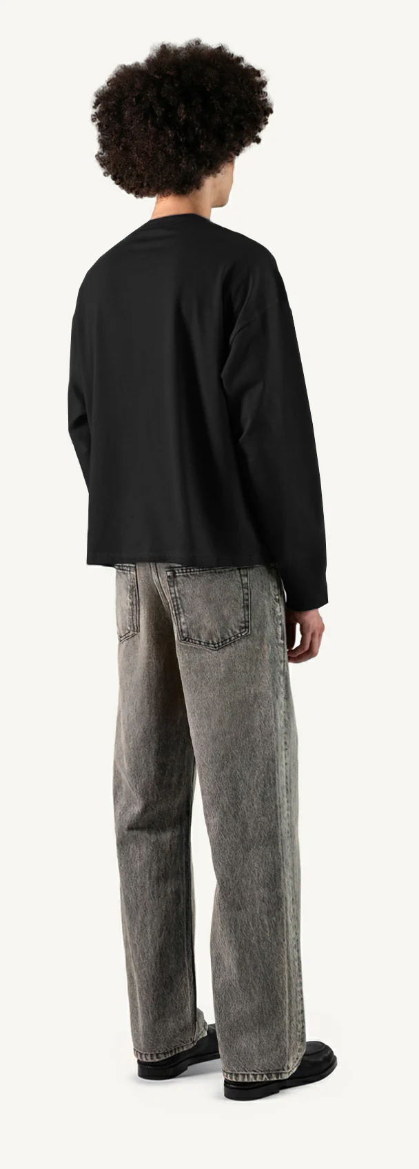 Black Oversized Boxy LS Tee. - Image 5
