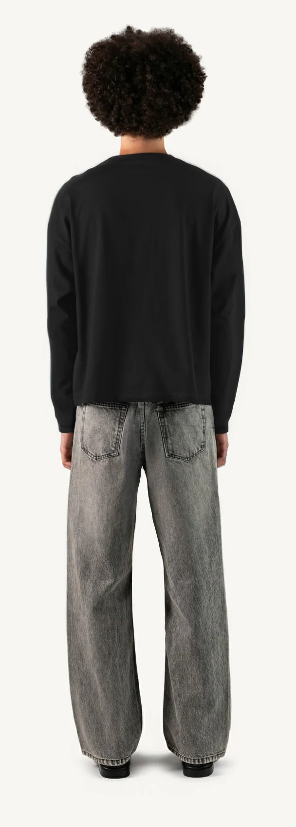 Black Oversized Boxy LS Tee. - Image 6