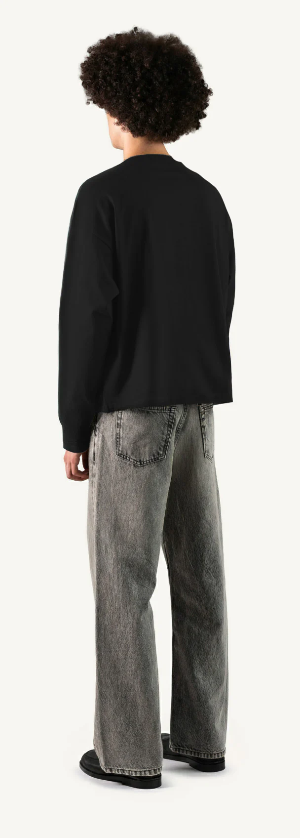 Black Oversized Boxy LS Tee. - Image 7