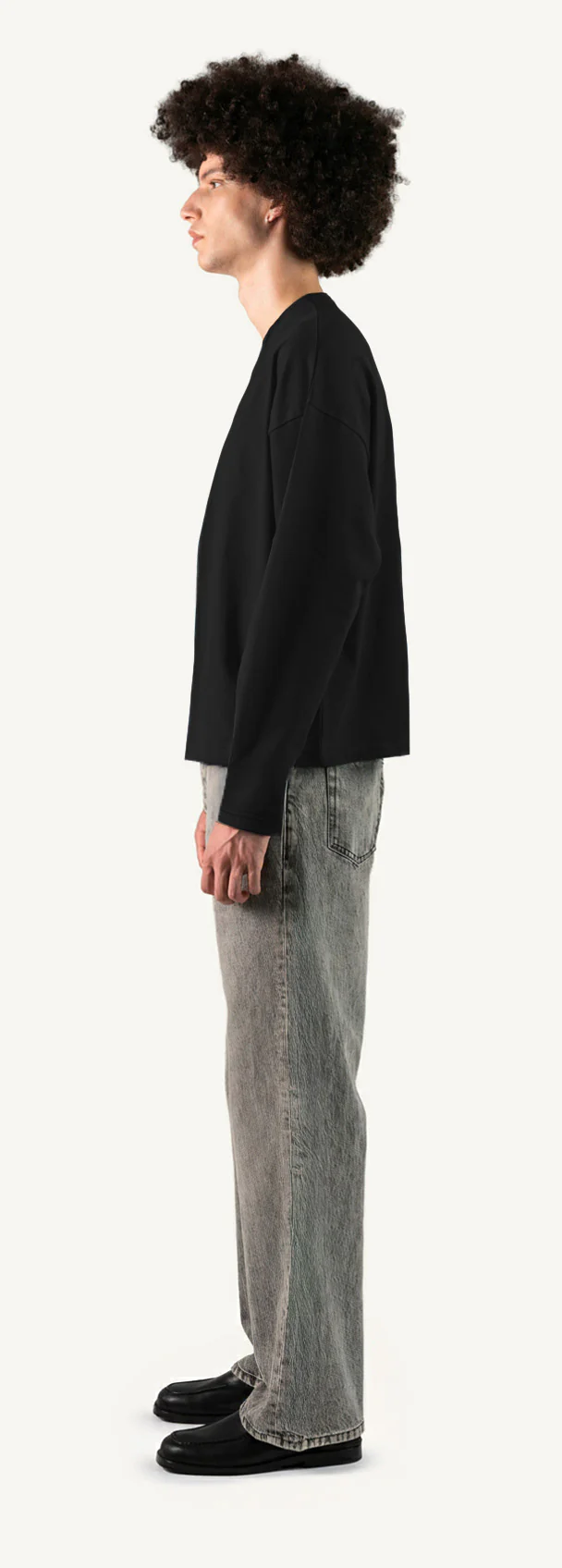 Black Oversized Boxy LS Tee. - Image 8
