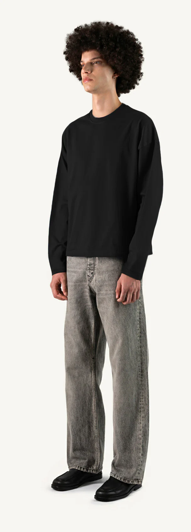 Black Oversized Boxy LS Tee. - Image 9