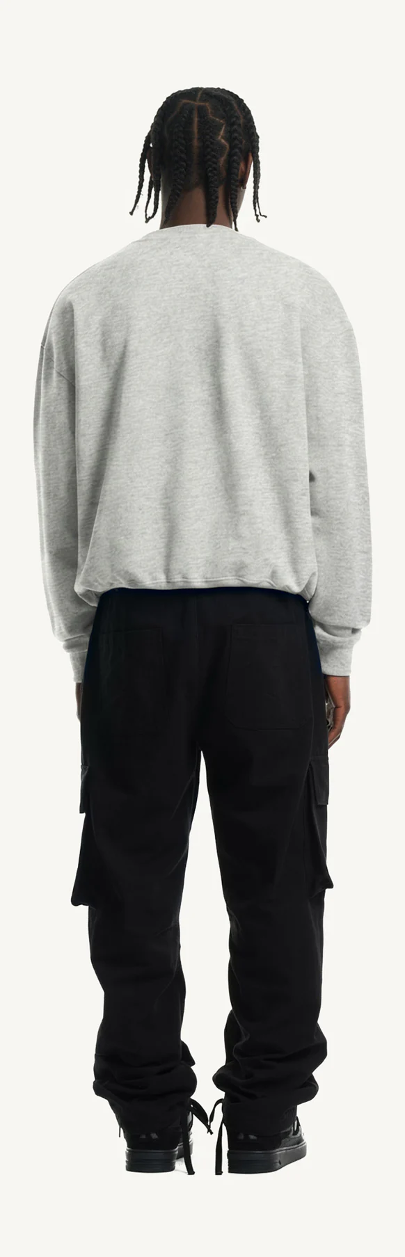 Light Grey Marl Oversized Crewneck Sweater. - Image 6
