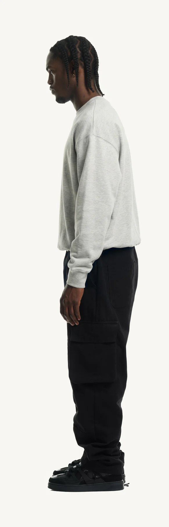 Light Grey Marl Oversized Crewneck Sweater. - Image 8