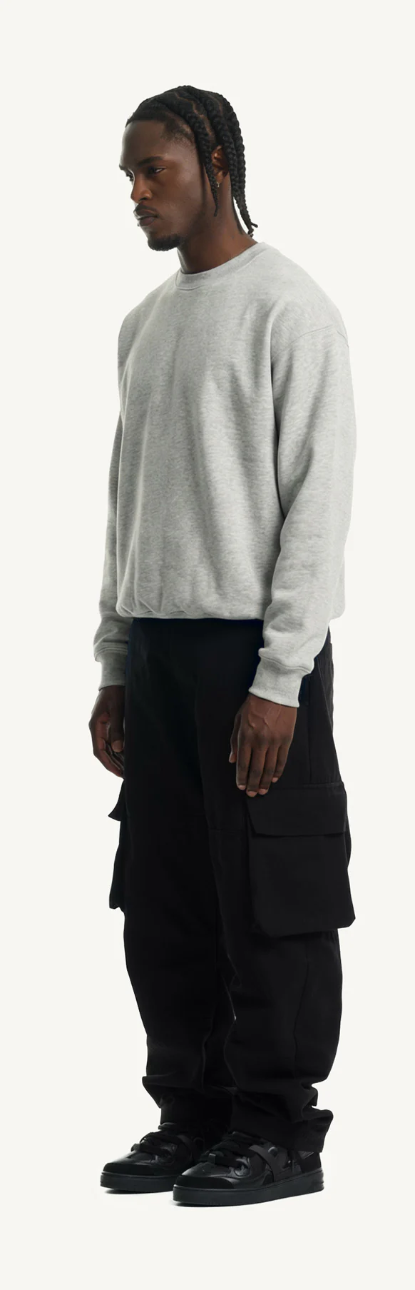 Light Grey Marl Oversized Crewneck Sweater. - Image 9