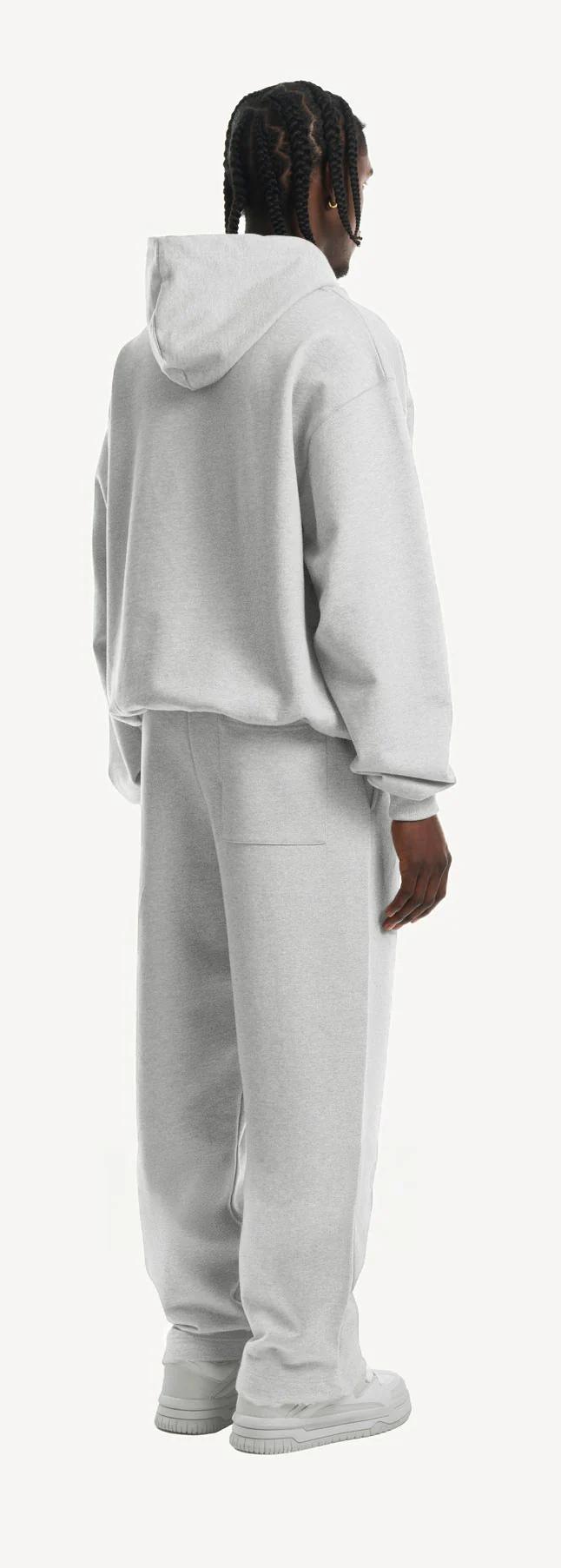 Light Grey Marl Oversized Zipped Hoodie. - Image 5