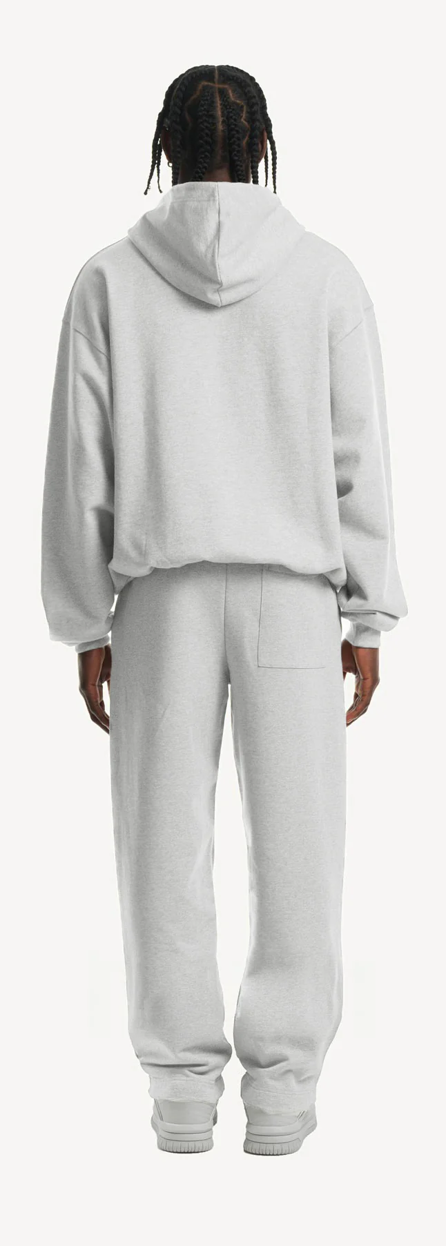 Light Grey Marl Oversized Zipped Hoodie. - Image 6