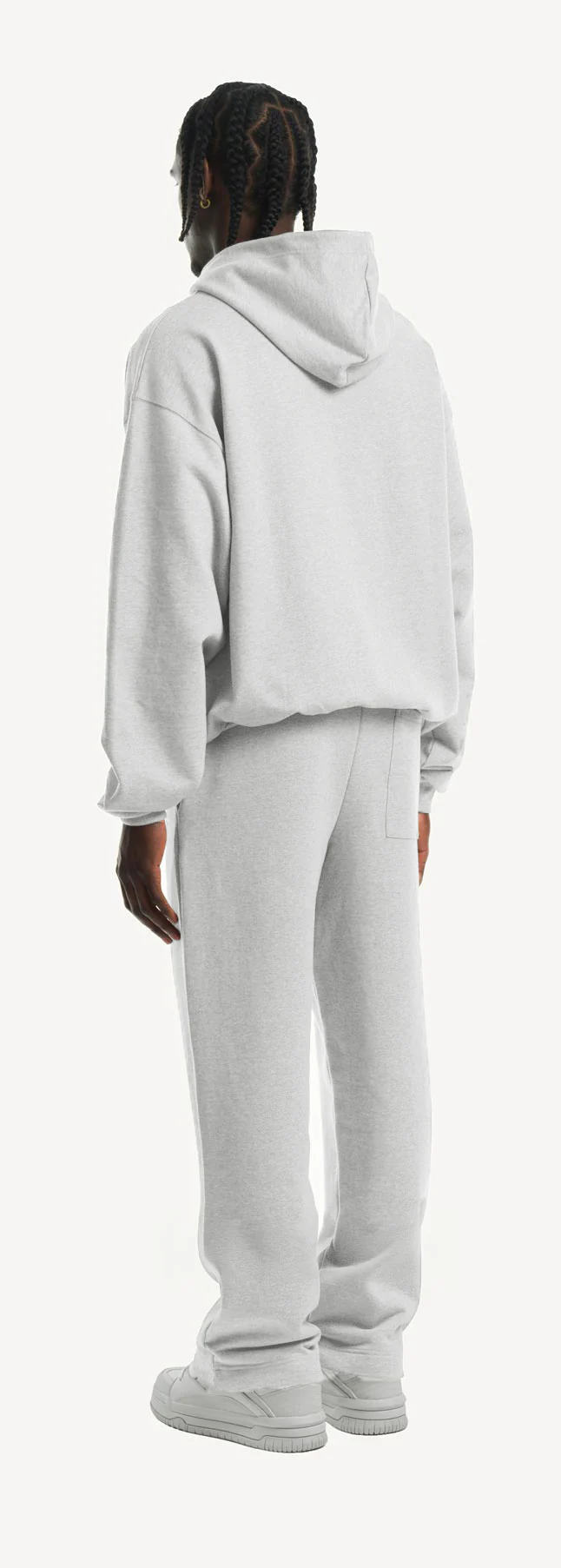 Light Grey Marl Oversized Zipped Hoodie. - Image 7