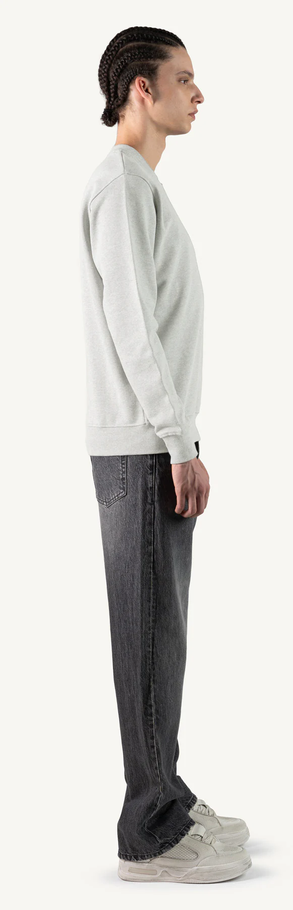 Light Grey Marl Regular Crewneck Sweater. - Image 4
