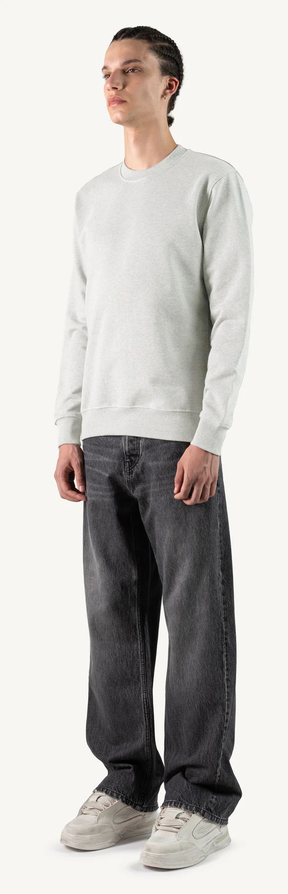 Light Grey Marl Regular Crewneck Sweater. - Image 9