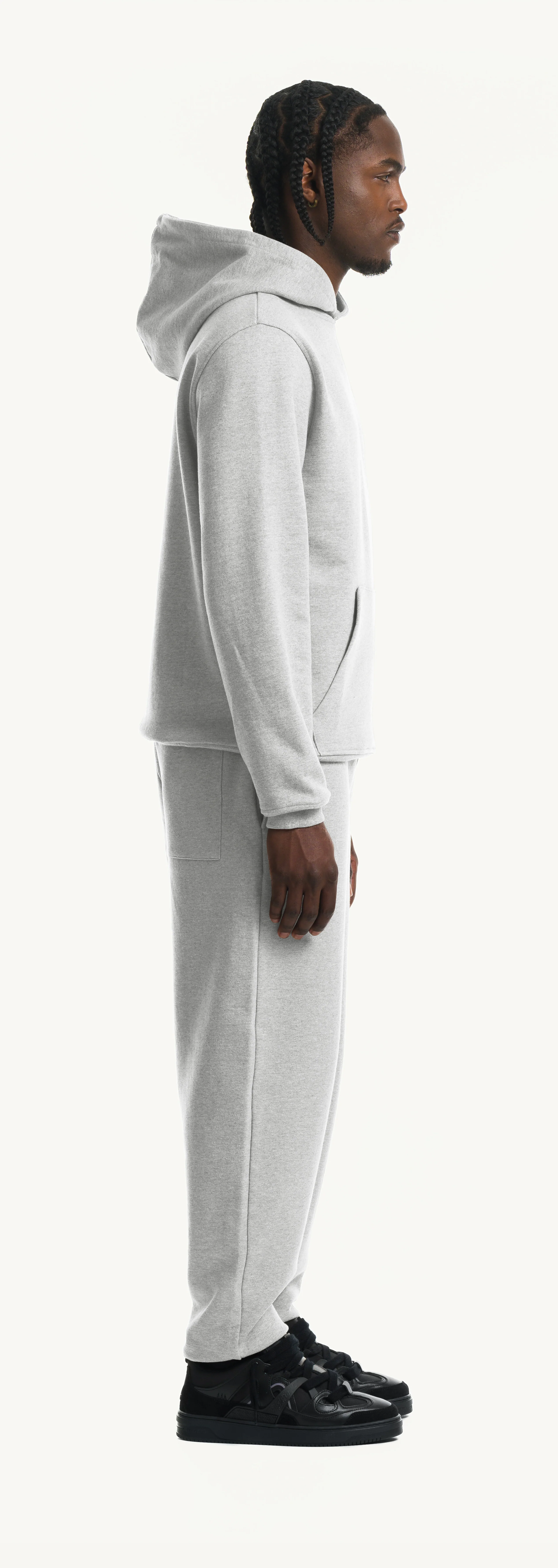 Light Grey Marl Regular Zipped Hoodie. - Image 4