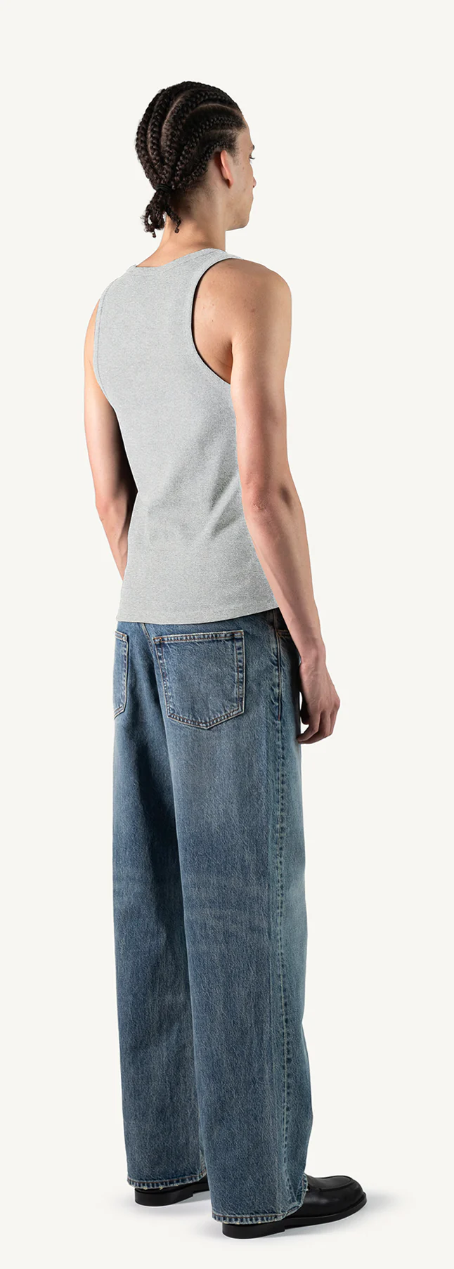 Light Grey Marl Slim Ribbed Tank. - Image 5