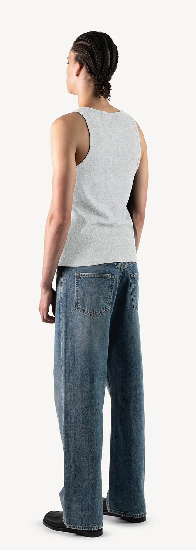 Light Grey Marl Slim Ribbed Tank. - Image 7