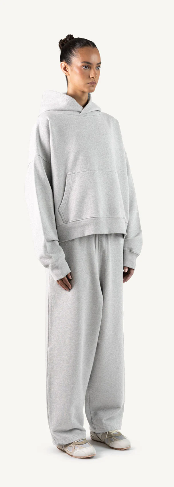 Light Grey Marl Straight-Leg Baggy Sweatpants. - Image 3