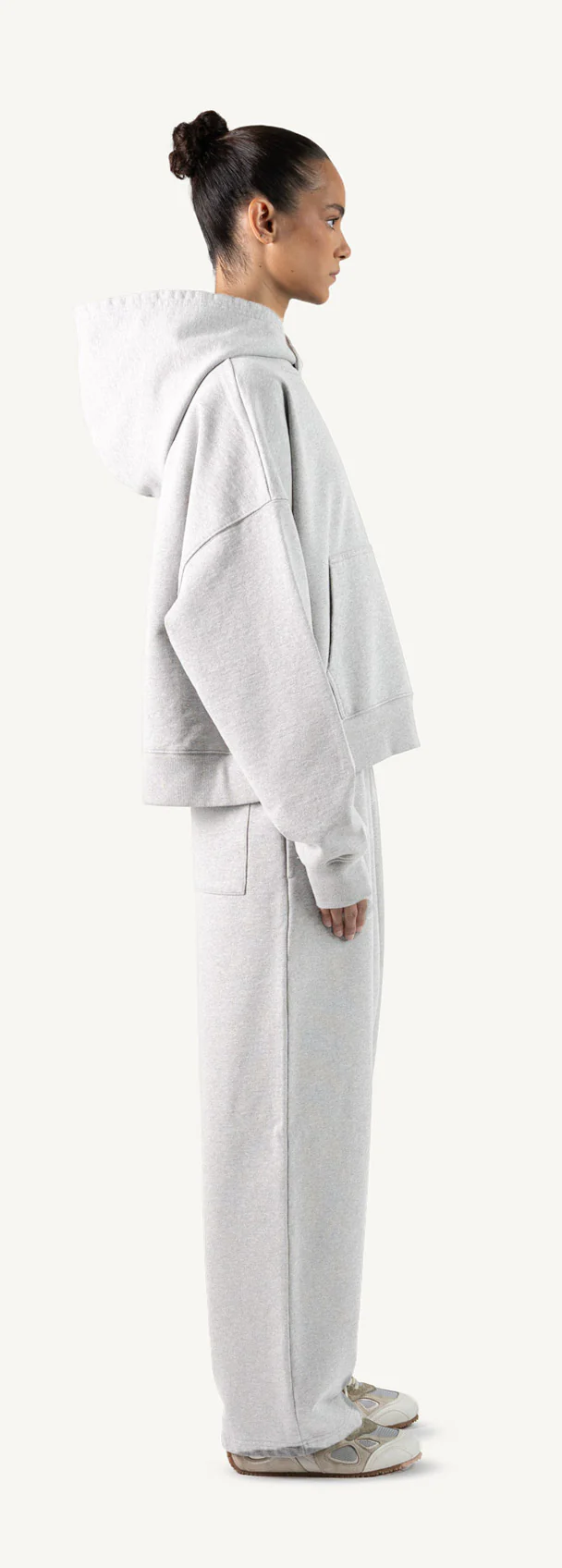 Light Grey Marl Straight-Leg Baggy Sweatpants. - Image 4