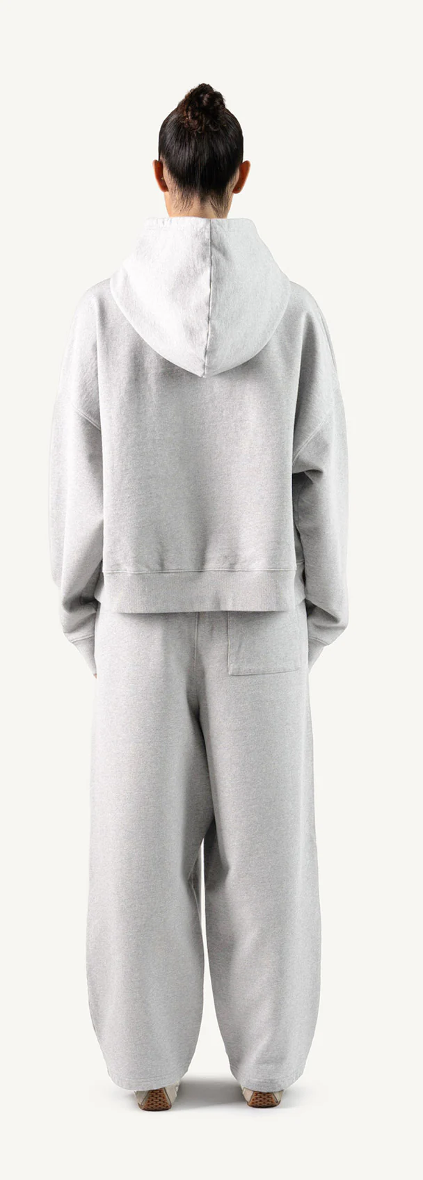 Light Grey Marl Straight-Leg Baggy Sweatpants. - Image 6