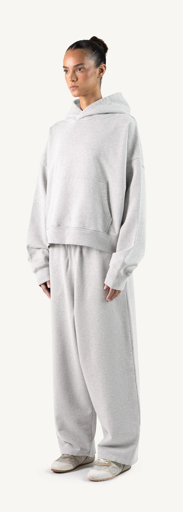 Light Grey Marl Straight-Leg Baggy Sweatpants. - Image 9
