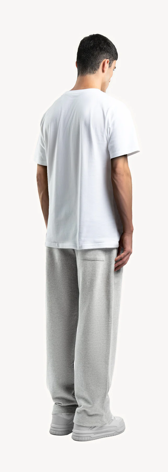 Light Grey Marl Straight-Leg Relaxed Sweatpants. - Image 5