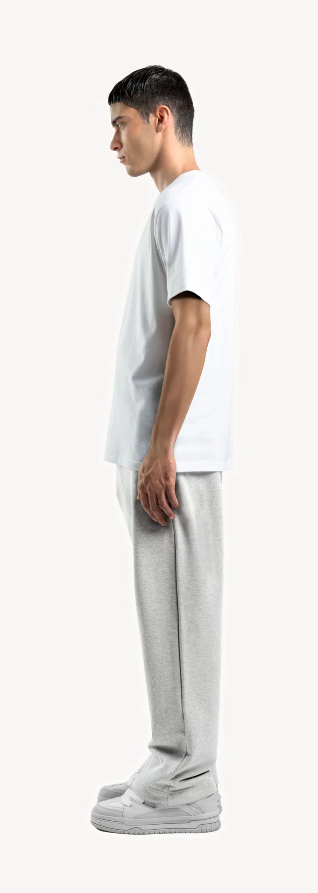 Light Grey Marl Straight-Leg Relaxed Sweatpants. - Image 8