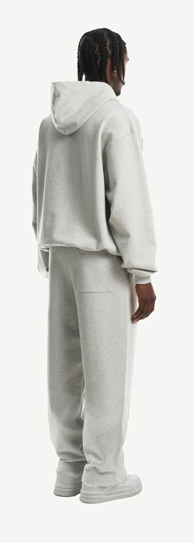 Light Grey Marl Ultra Heavy Oversized Zipped Hoodie. - Image 5