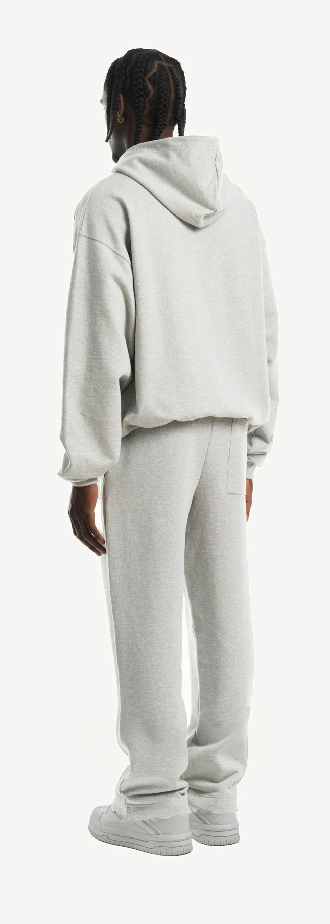 Light Grey Marl Ultra Heavy Oversized Zipped Hoodie. - Image 7