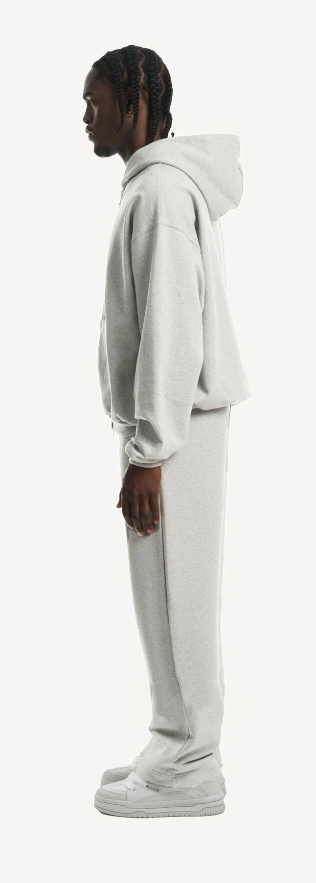 Light Grey Marl Ultra Heavy Oversized Zipped Hoodie. - Image 8