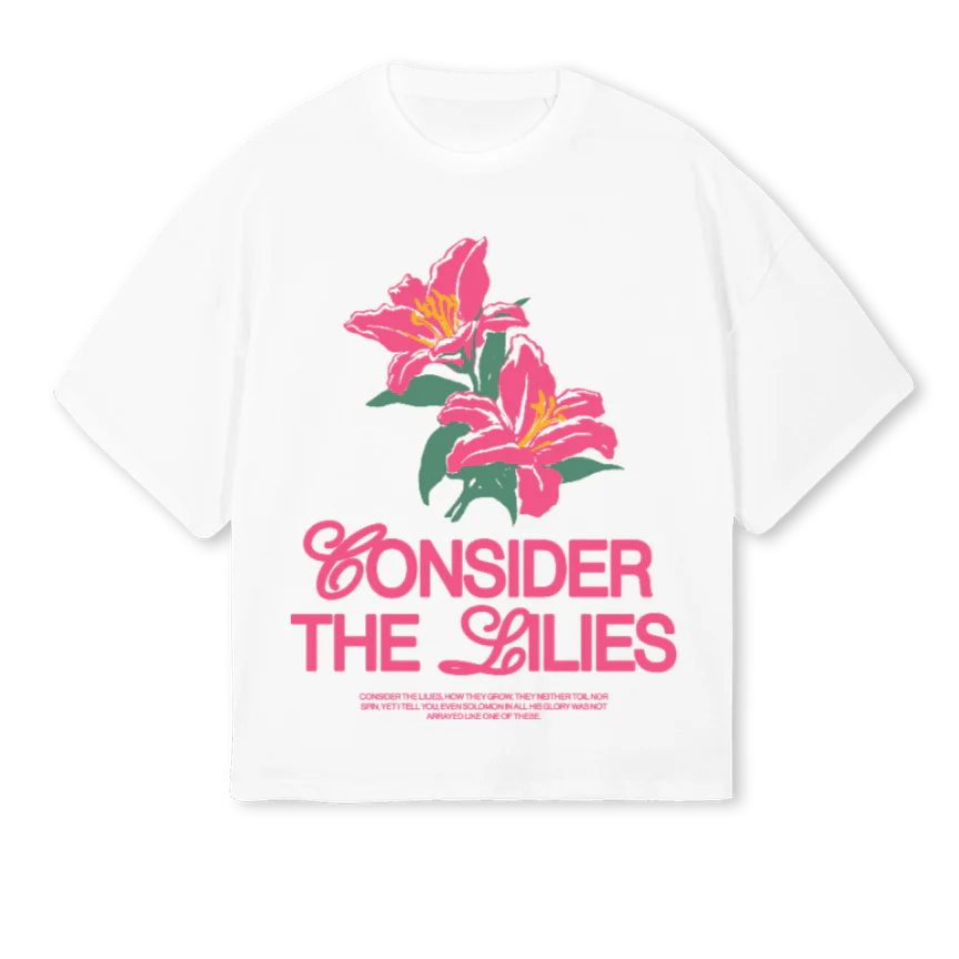 LILIESBOXYTEE White Oversized Boxy Tee.