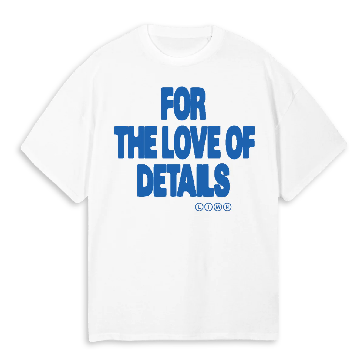 LIMN Blue Design White Oversized Tee.