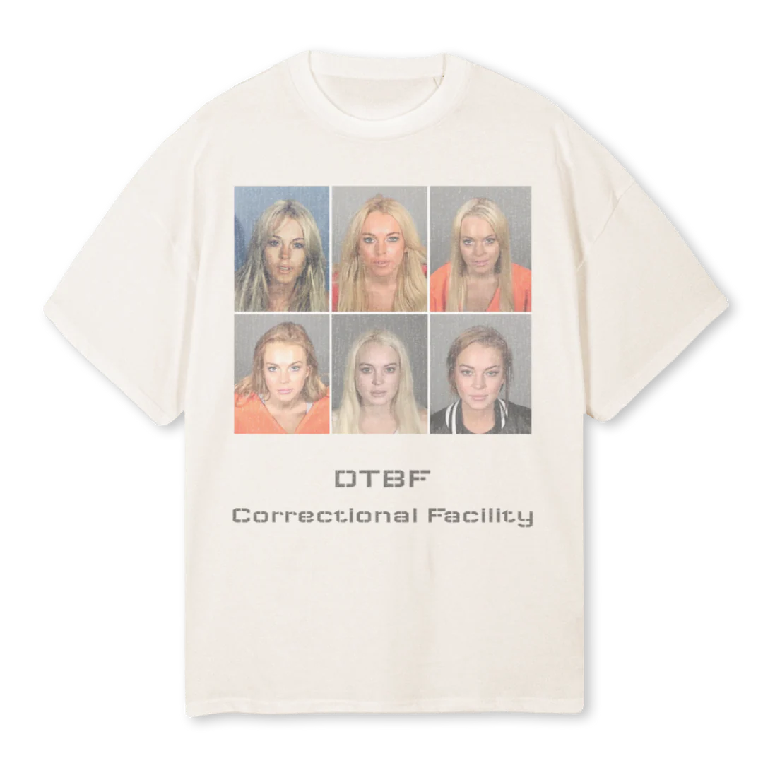 LIN DTBF Vintage White Oversized Tee.