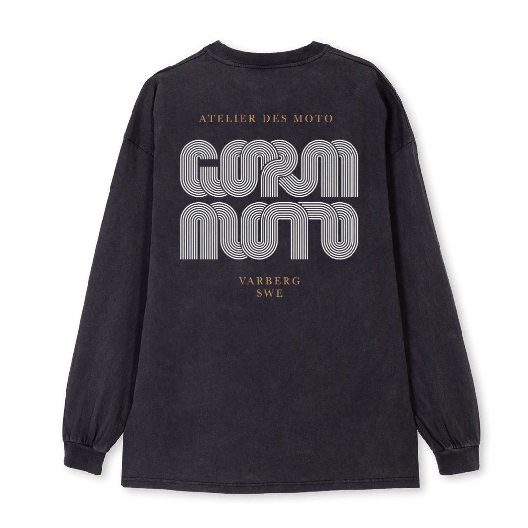 LINED Vintage Black Oversized LS Tee. - Image 2