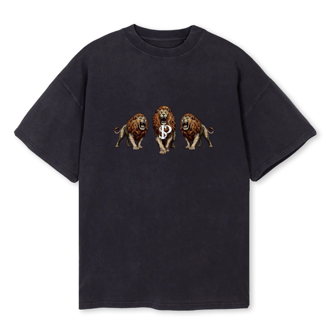 LIONE Vintage Black Oversized Tee.