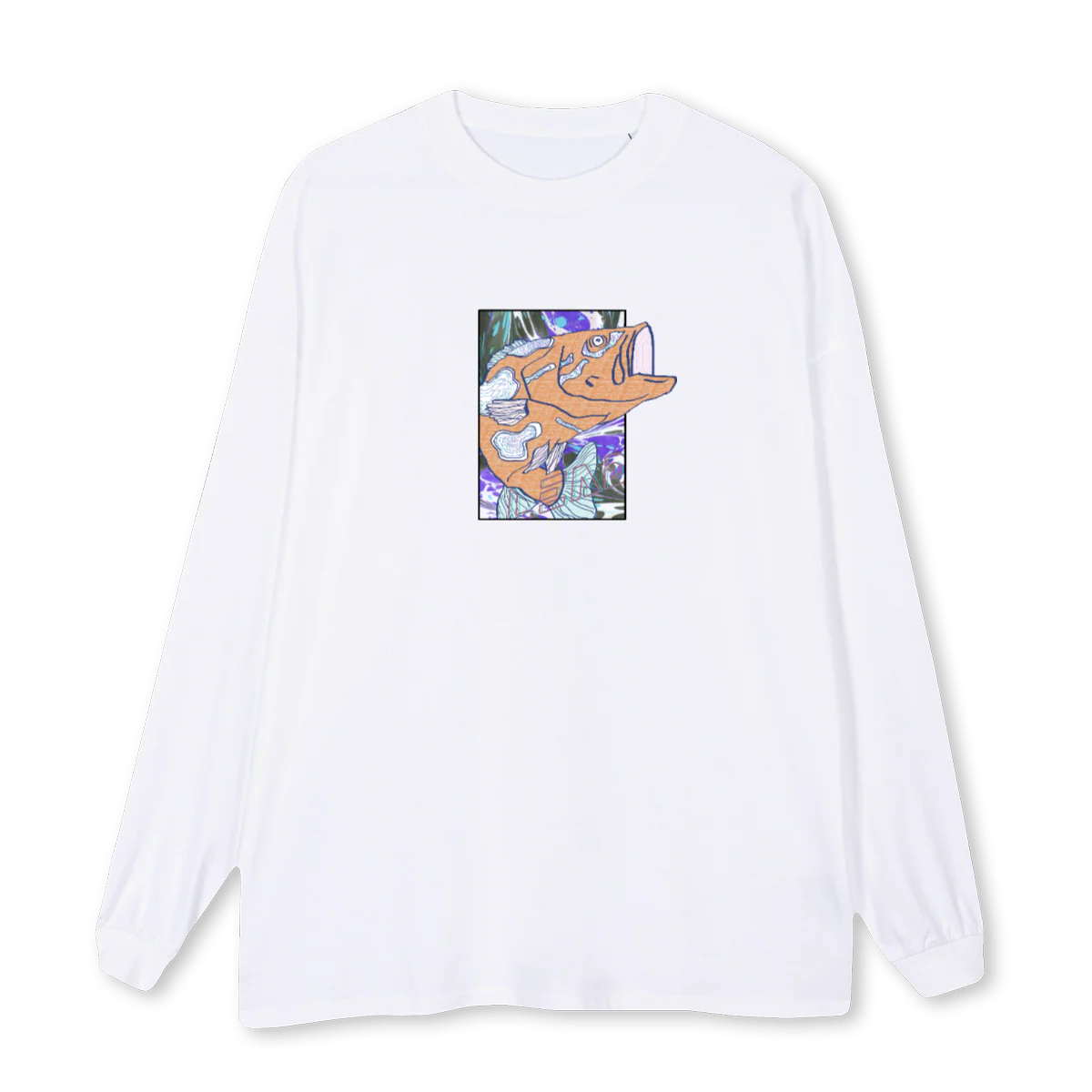 LIQUID BARSCH White Oversized LS Tee.