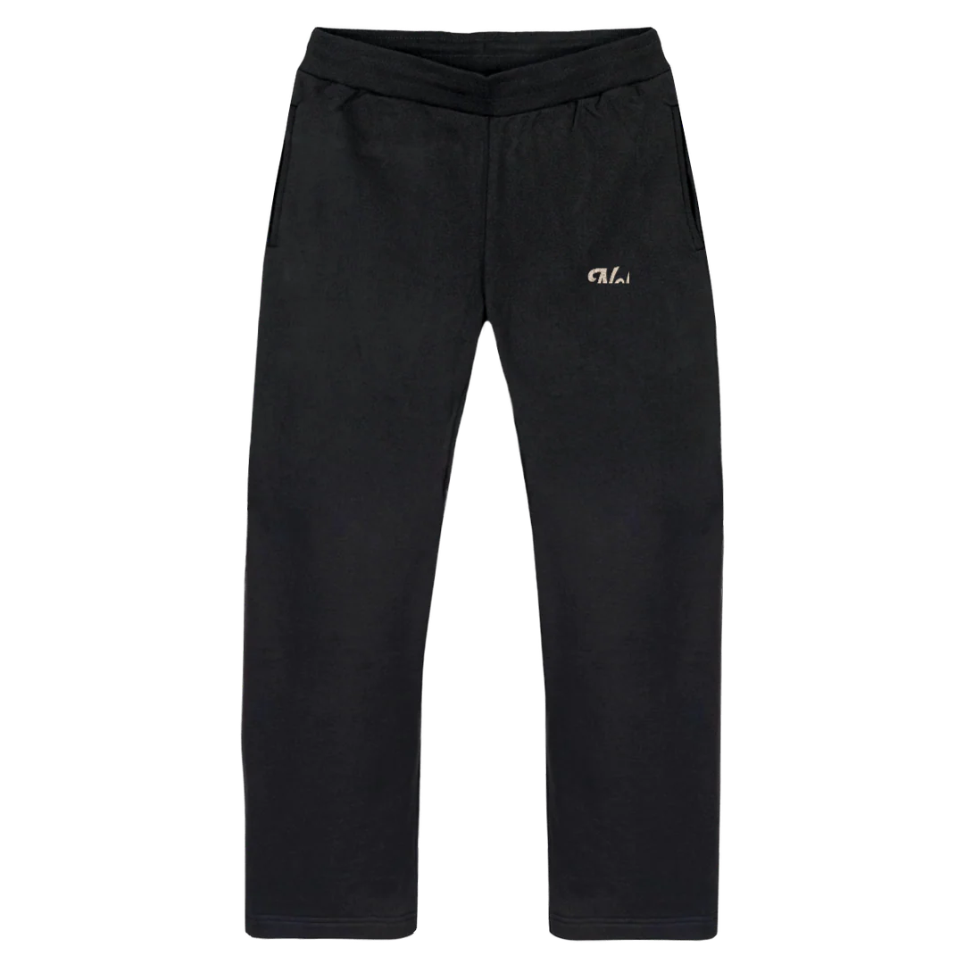 LITTLEITALYSWEATPANT Vintage Black Straight-Leg Relaxed Sweatpants.