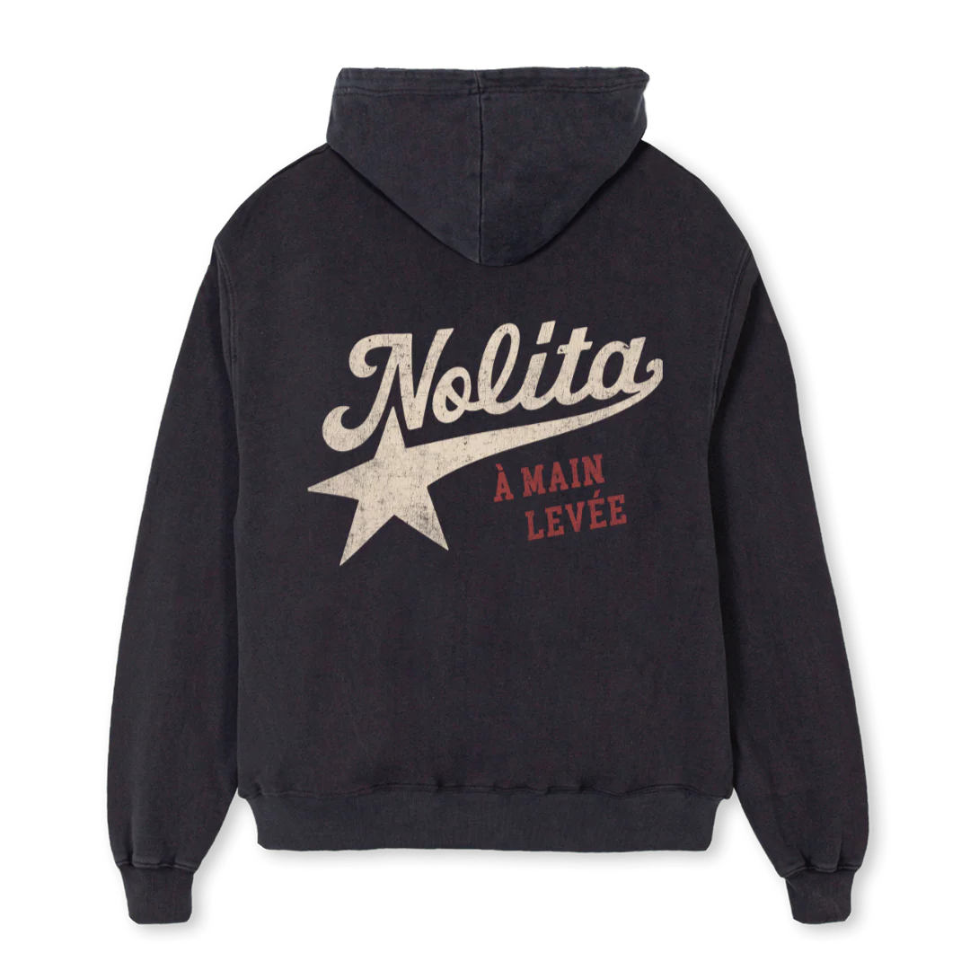 LITTLEITALYZIPHOODIE Vintage Black Oversized Zipped Hoodie. - Image 2