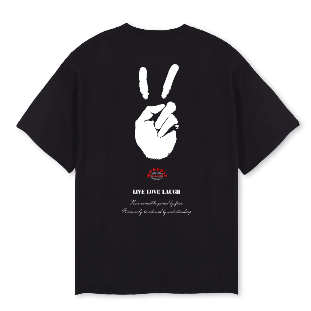 LIVELOVELAUGH Black Oversized Tee. - Image 2
