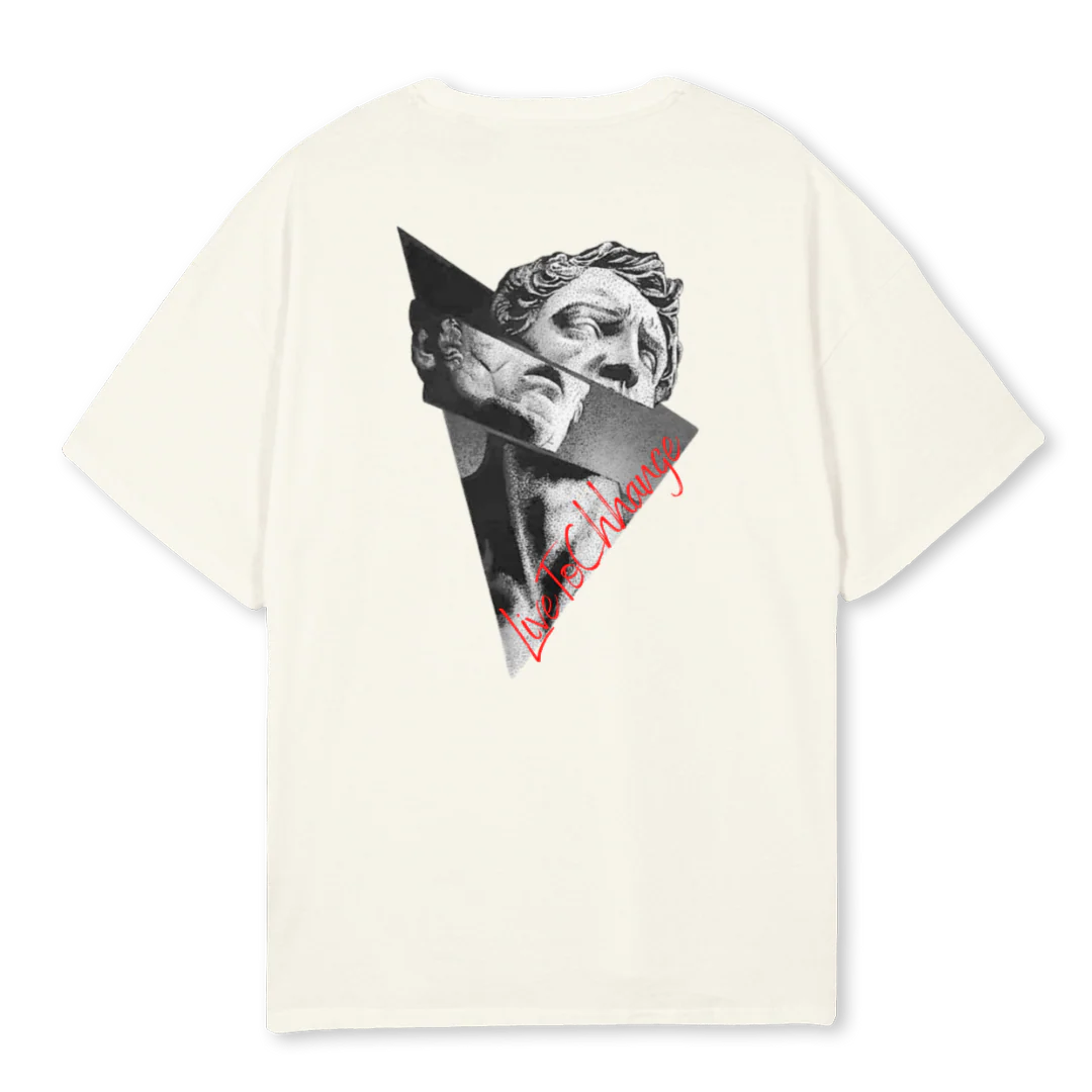 LIVETOCHHANGE Cream Oversized Tee. - Image 2