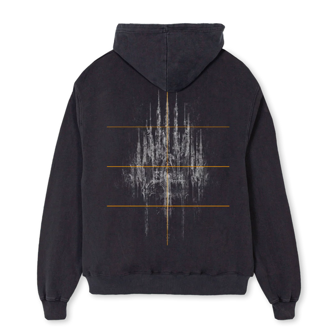 LKGJLKFGJD Vintage Black Oversized Zipped Hoodie. - Image 2